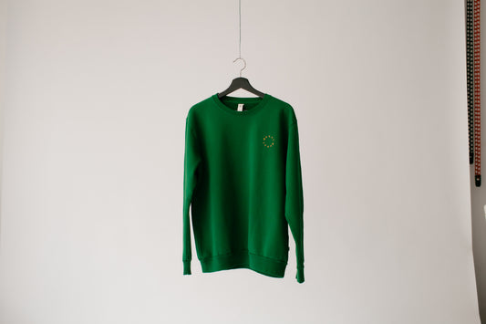 Green crewneck logo